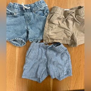 Set of Three Casual Shorts - Blue and Tan